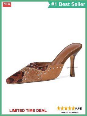 Women's Suede Kitten Heel Mules Pointed Toe Slip On Dress Pumps